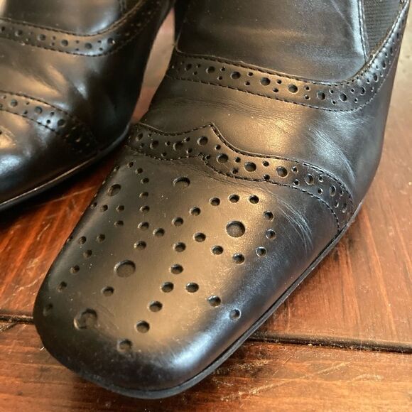 Liz Claiborne Black Yankee FLEX Booties Heeled Shoes - Picture 9 of 12